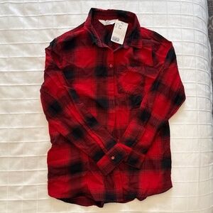 H&M Girls Plaid button-down long-sleeve shirt , NEW with tags on